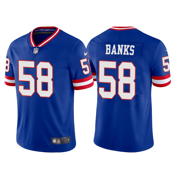 Men's Nike NFL New York Giants Carl Banks 2022 Classic Vapor Limited Retired Player Jersey - Royal