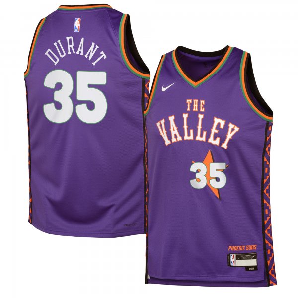 Kevin Durant #35 Phoenix Suns Nike Youth 2024/25 Swingman City EditionPurple Player Jersey