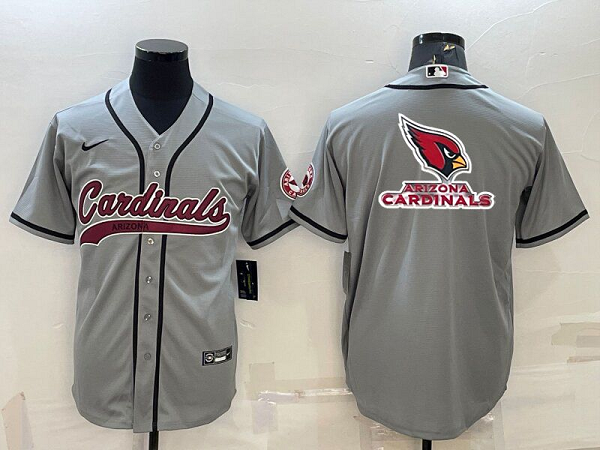 Men's Arizona Cardinals Blank Grey Stitched Baseball Cool Base Jersey