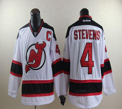 New Jersey Devils #4 Scott Stevens White Road Stitched NHL Jersey