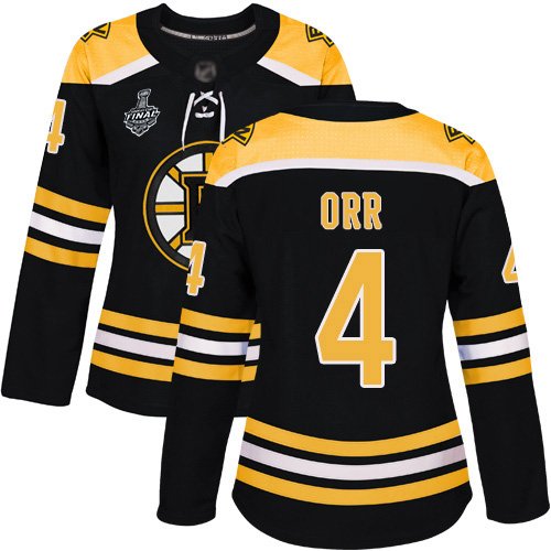 Boston Bruins #4 Bobby Orr Black Home Stanley Cup Final Bound Women's Stitched NHL Jersey