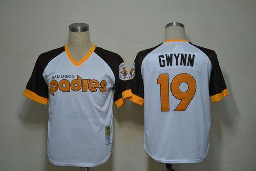 Mitchell And Ness San Diego Padres #19 Tony Gwynn White Throwback Stitched MLB Jersey