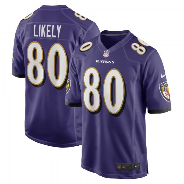 Men's Baltimore Ravens Isaiah Likely Nike Purple Player Game Jersey