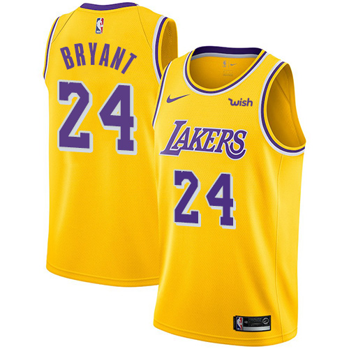 Nike Los Angeles Lakers #24 Kobe Bryant Gold Youth NBA Swingman Icon Edition Jersey