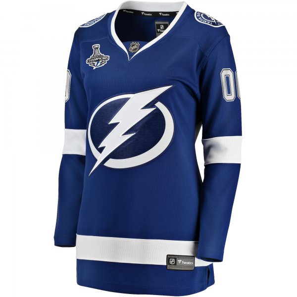 Women's Tampa Bay Lightning Fanatics Blue 2021 Stanley Cup Champions Home Breakaway Custom Jersey