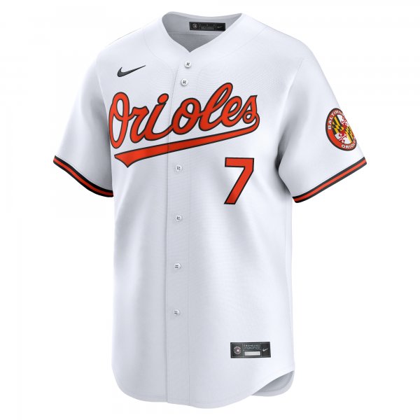 Men's Baltimore Orioles Jackson Holliday Nike White Home Limited Player Jersey