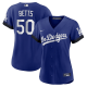 Women's Los Angeles Dodgers #50 Mookie Betts Nike Royal 2021 City Connect Cool Base Player Jersey