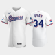 Men's Texas Rangers #34 Nolan Ryan White Home 50th Anniversary MLB Flex Base Jersey