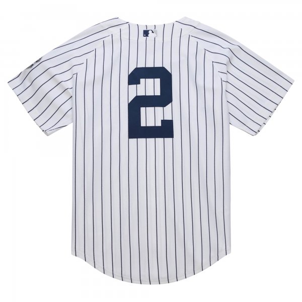 Men's New York Yankees Derek Jeter Mitchell & Ness White 2014 Cooperstown Collection Throwback Jersey