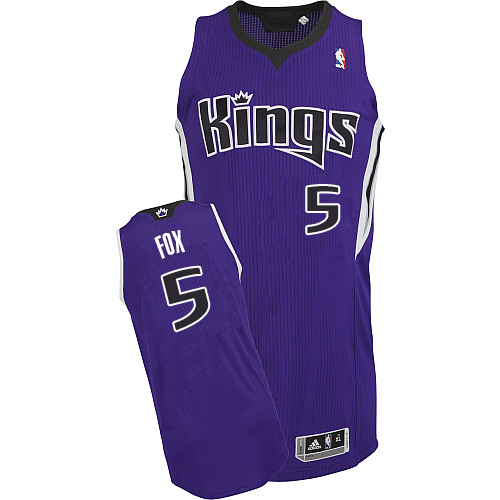 Men's Sacramento Kings #5 De'Aaron Fox Purple Road Stitched NBA Jersey