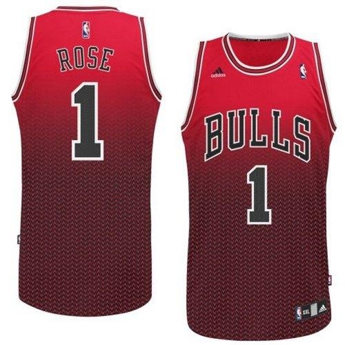 Men's Chicago Bulls #1 Derrick Rose Red Resonate Fashion Swingman Stitched NBA Jersey