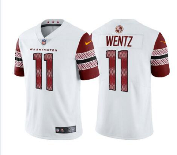 Men's Washington Commanders #11 Carson Wentz White Vapor Untouchable Stitched NFL Jersey