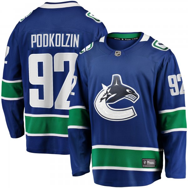 Men's Vancouver Canucks Vasily Podkolzin Fanatics Blue Home Premier Breakaway Player Jersey