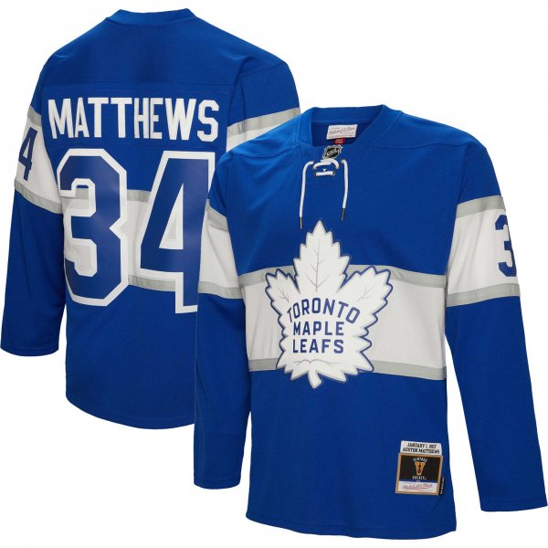 Men's Toronto Maple Leafs Auston Matthews Mitchell & Ness Blue  2017 Winter Classic Blue Line Player Jersey