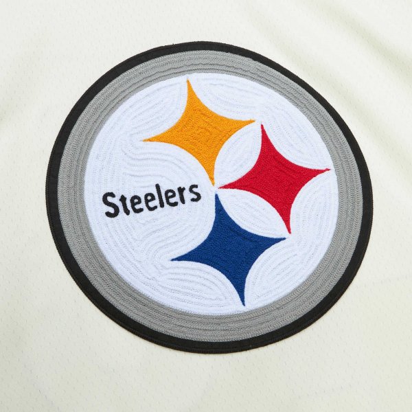 Men's Pittsburgh Steelers Troy Polamalu Mitchell & Ness Cream Chainstitch Legacy Jersey