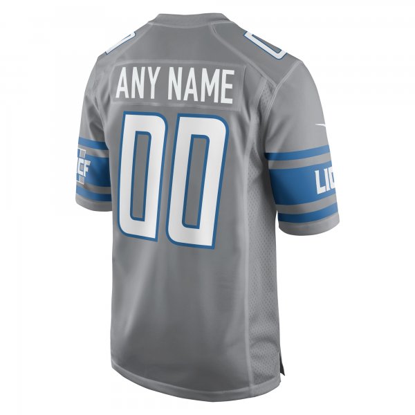 Men's Detroit Lions  Nike Gray Alternate Custom Game Jersey