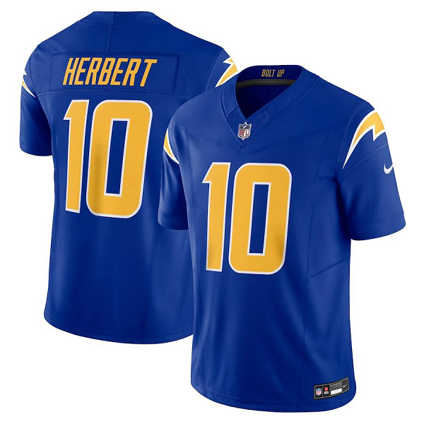 Men's Los Angeles Chargers #10 Justin Herbert Nike Royal Vapor F.U.S.E. Limited NFL Jersey