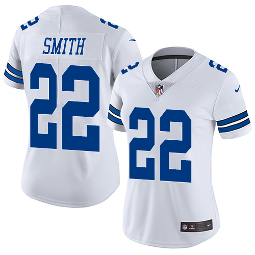 Nike Dallas Cowboys #22 Emmitt Smith White Women's Stitched NFL Vapor Untouchable Limited Jersey