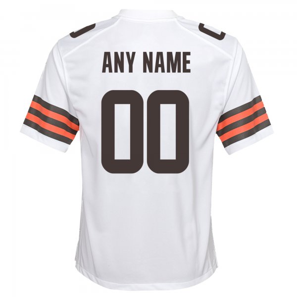 Youth Nike Cleveland Browns White Custom Game Jersey