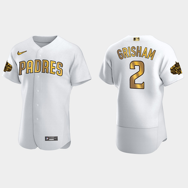 Men's San Diego Padres #2 Trent Grisham 2022 MLB All-Star Game Flex Base Jersey - White Gold