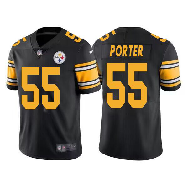 Youth Pittsburgh Steelers #55 Joey Porter Black Color Rush Limited Jersey