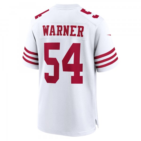 Men's San Francisco 49ers Fred Warner Nike White Player Game Jersey