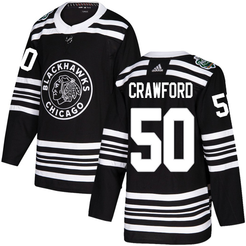 Adidas Chicago Blackhawks #50 Corey Crawford Black 2019 Winter Classic Stitched NHL Jersey