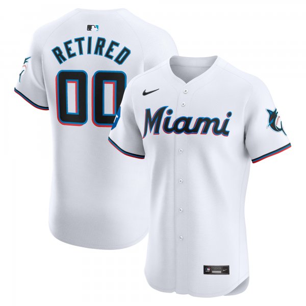 Men's Miami Marlins Nike White Home Elite Pick-A-Player Retired Roster Patch Jersey