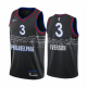 Men's Philadelphia 76ers #3 Allen Iverson 2021 NBA Draft Black City Edition Jersey