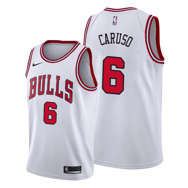 Men's Chicago Bulls #6 Alex Caruso 2021 Trade White Association Edition NBA Jersey