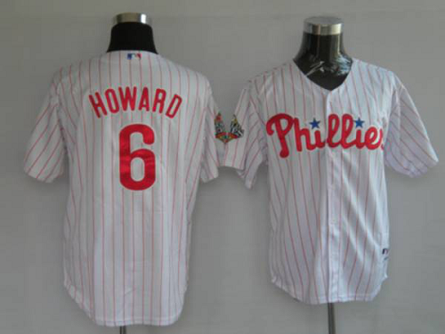 Philadelphia Phillies #6 Ryan Howard Stitched White Red Strip MLB Jersey