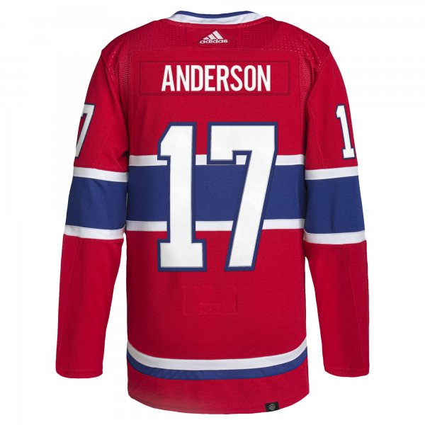 Men's Montreal Canadiens Josh Anderson adidas Red Home Primegreen Pro Player Jersey