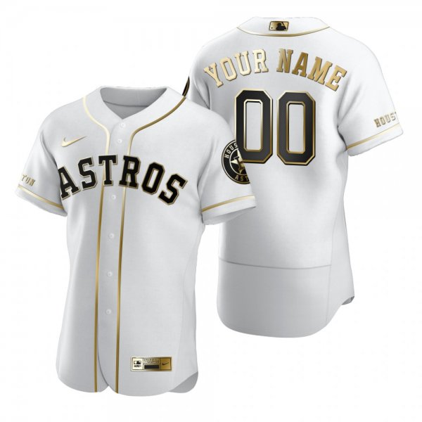 Houston Astros Custom Men's Nike White Golden Edition Jersey