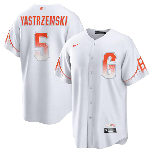 Men's San Francisco Giants #5 Mike Yastrzemski Nike 2021 City Connect Player White Jersey