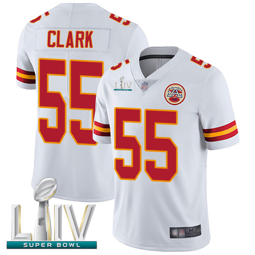 Kansas City Chiefs #55 Frank Clark White Super Bowl LIV Bound Men's Stitched NFL Vapor Untouchable Limited Jersey