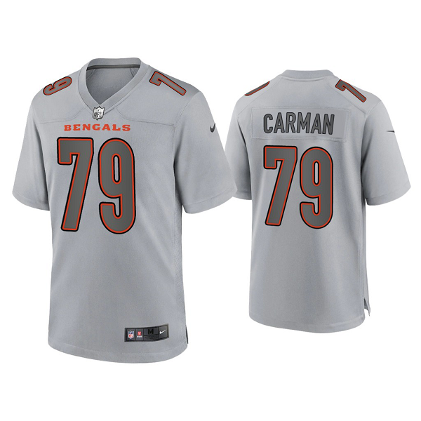 Men's Cincinnati Bengals Jackson Carman Gray Atmosphere Fashion Game Jersey