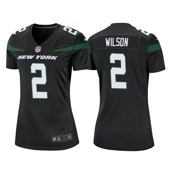 Women's New York Jets #2 Zach Wilson Black 2021 NFL Draft Game Jersey