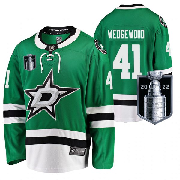 Men's Dallas Stars Scott Wedgewood 2022 Stanley Cup Playoffs #41Home