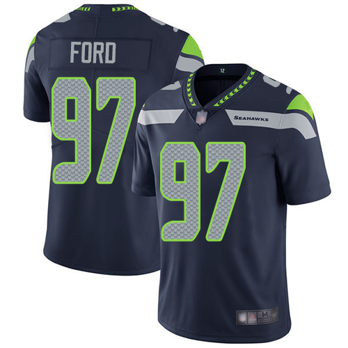 Men's Seattle Seahawks #97 Poona Ford Limited Ford Navy Blue Vapor Untouchable Home NFL Jersey