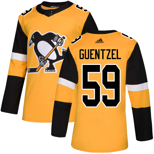 Adidas Pittsburgh Penguins #59 Jake Guentzel Gold Alternate Stitched Youth NHL Jersey