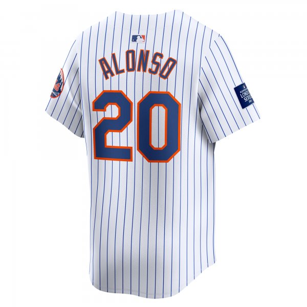 Men's New York Mets Pete Alonso Nike White 2024 MLB World Tour London Series Home Limited Player Jersey