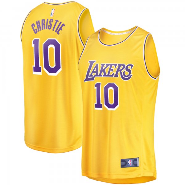 Men's Los Angeles Lakers Max Christie Fanatics Gold Fast Break Replica Jersey - Icon Edition