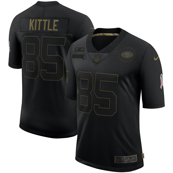 Men's San Francisco 49ers George Kittle Nike Black 2020 Salute To Service Limited Jersey