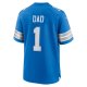 Men's Detroit Lions Number 1 Dad Nike Blue Game Jersey