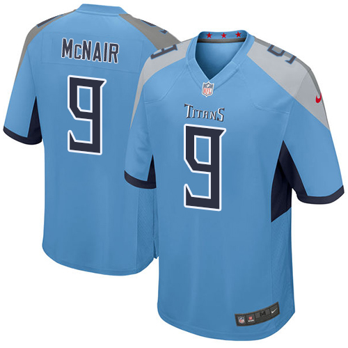 Men's Nike Tennessee Titans #9 Steve McNair Game Alternate Light Blue NFL Jersey