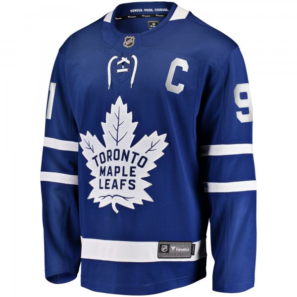 Men's Toronto Maple Leafs John Tavares Fanatics Blue Captain Patch Home Breakaway Jersey