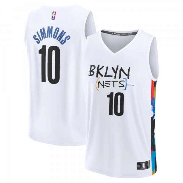 Men's Brooklyn Nets Ben Simmons Fanatics White Fastbreak Jersey - City Edition