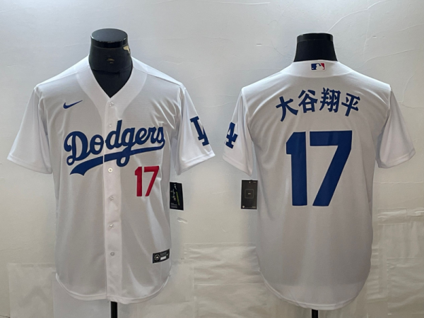 Men's Los Angeles Dodgers #17 Nike White Jersey