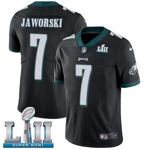 Men's Nike NFL Philadelphia Eagles #7 Ron Jaworski Limited Alternate Black Vapor Untouchable Super Bowl LII Jersey