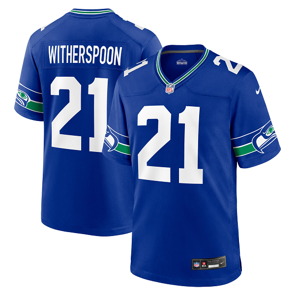 Men's Seattle Seahawks #21 Devon Witherspoon Nike Royal Throwback Player Limited Jersey